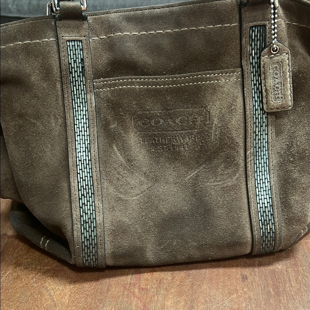 Coach Brown Suede Tote Bag